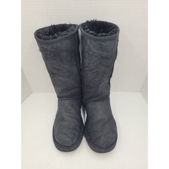 UGG Women's Australia Tall Sheepskin Suede Boots Black Style 5815 Size 5 EU 36 - Picture 7 of 15